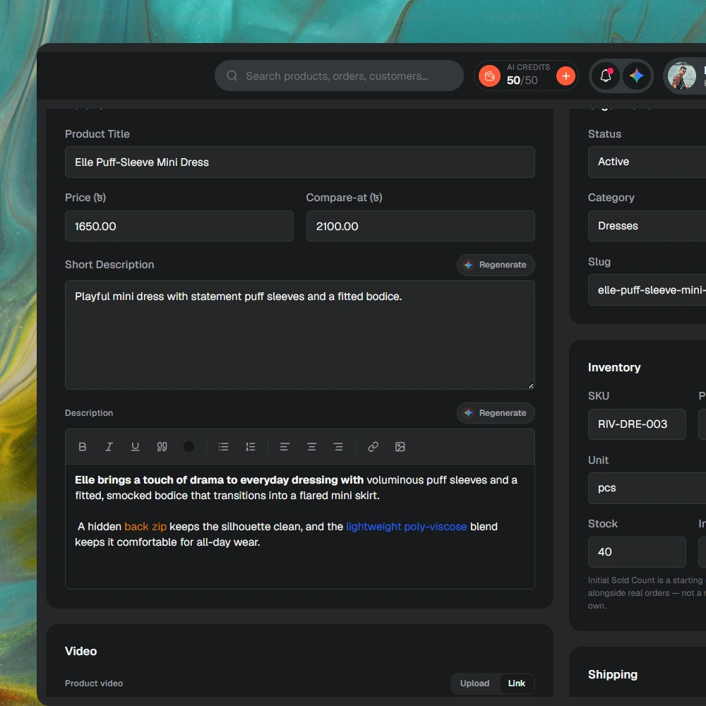 AI Writing in the SoftuneBD dashboard